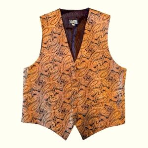 Vintage 90s 100% Silk Paisley Vest